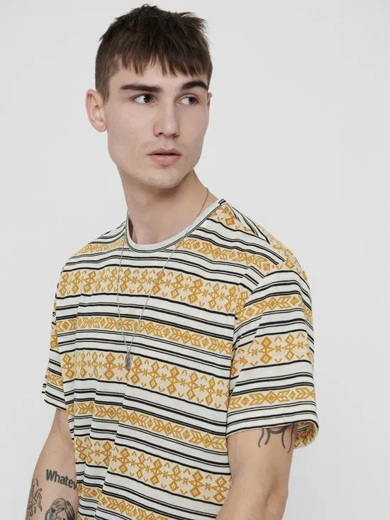 Only & Sons Ketu Heren T-shirt - Wit - Maat M