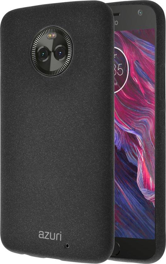 Azuri flexible cover with sand texture - zwart - Motorola Moto X4