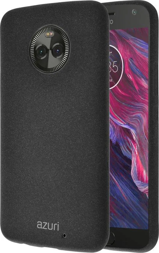 Azuri flexible cover with sand texture - zwart - Motorola Moto X4