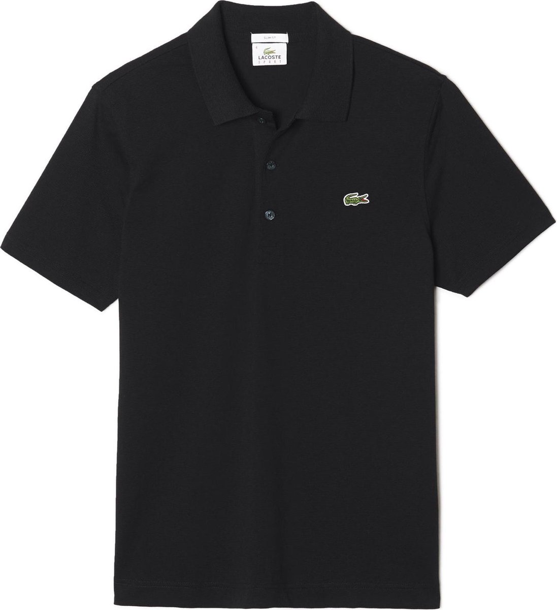 polo shirt, zwart polo, korte mouw, Lacoste-logo, katoenen polo
