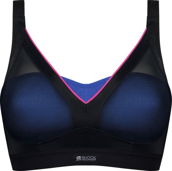 bh, sports bra, padded, blue cups, mesh panels