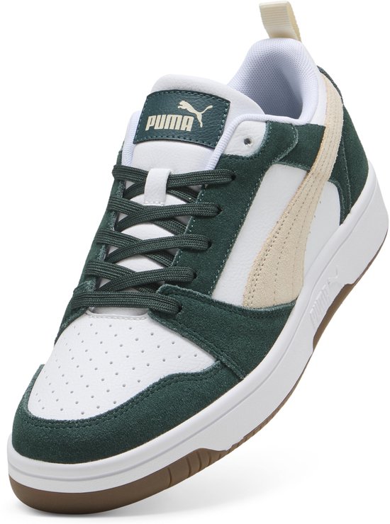 sneaker, gymshoe, suede, wit, groen