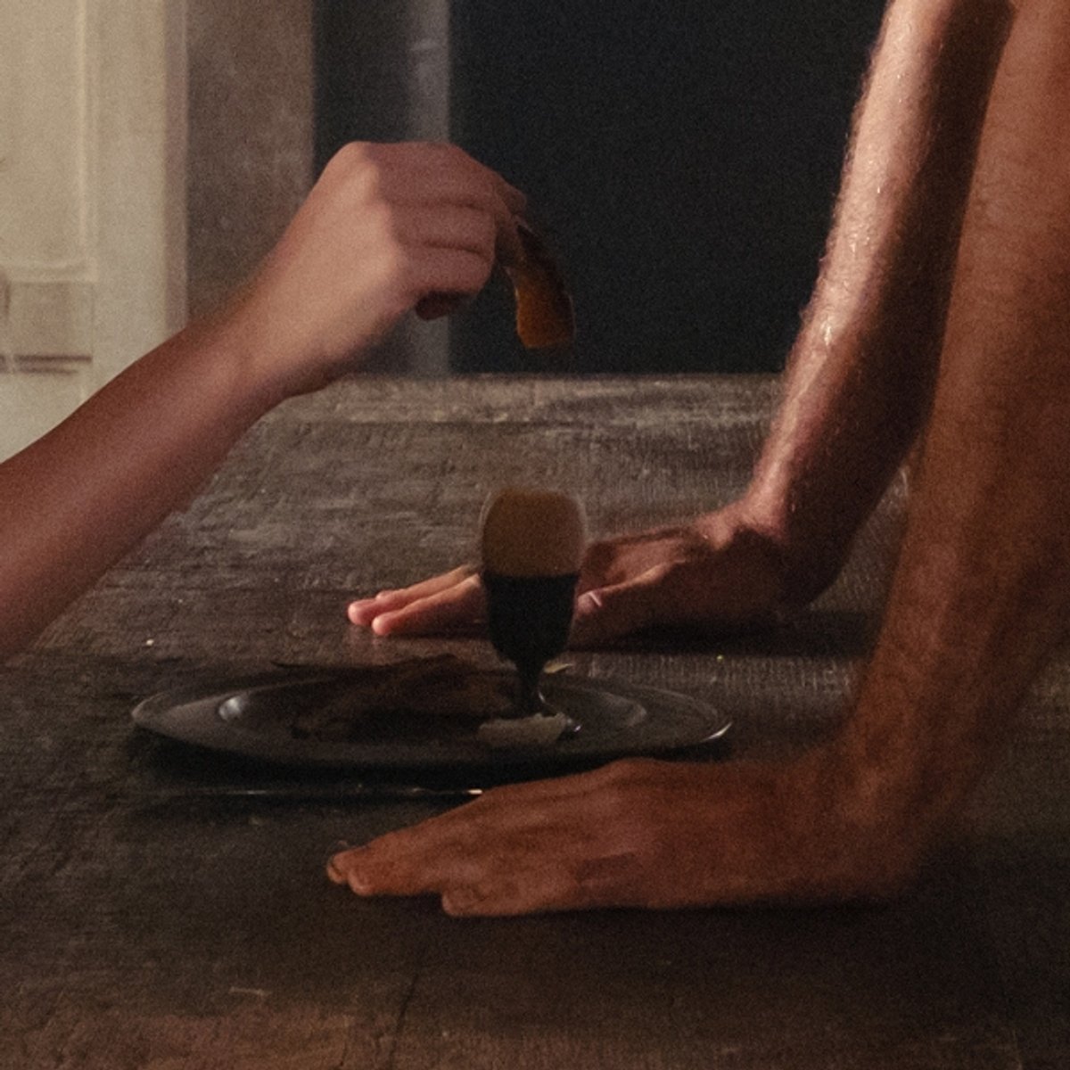 tafel, dessert, schotel, lepel, serveerschotel