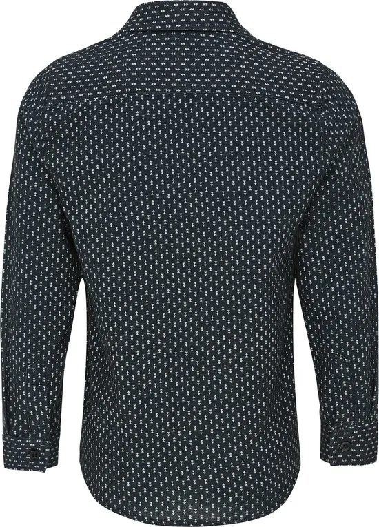 Mexx - -maat 110 - Jongens Overhemd-Blauw print