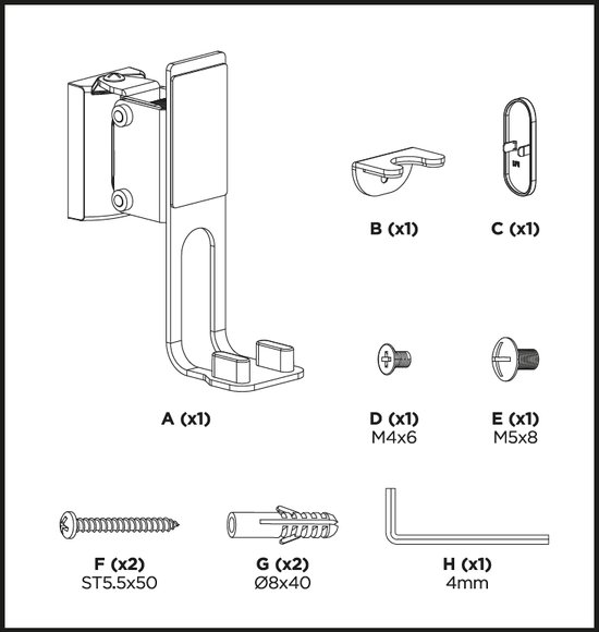 Muurbeugel voor Sonos PLAY:1, ONE en ONE SL - full motion - kleur wit