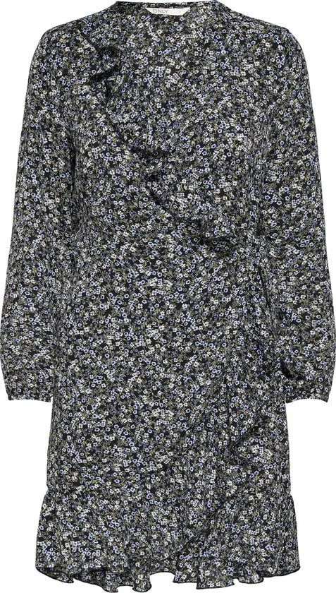 ONLY  - Maat 34 - ONLCARLY LS WRAP SHORT DRESS NOOS WVN Dames Jurk