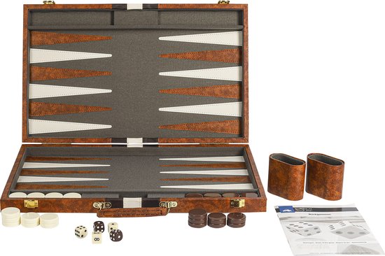 Buffalo backgammon Piping bruin 46 x 28 cm