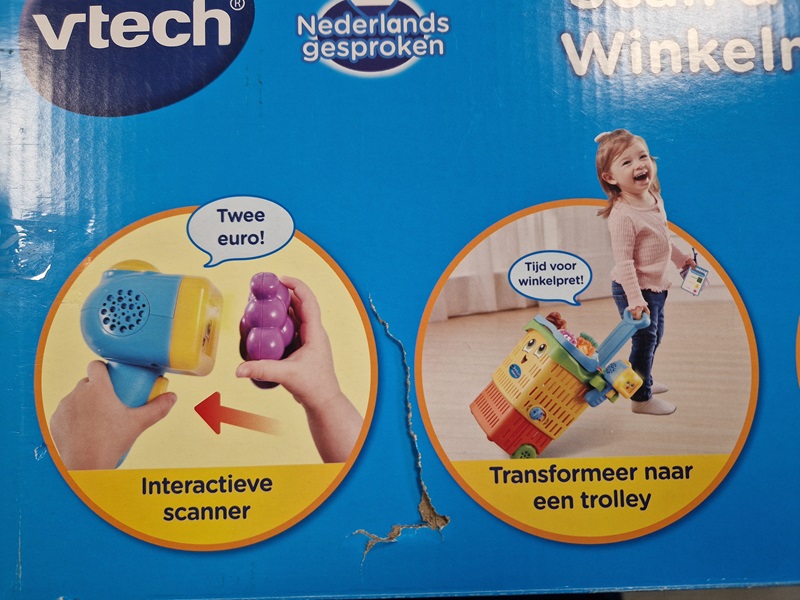 VTech Scan & Leer 2 in 1 Winkelmand - Interactief Baby Speelgoed - Maak Kennis met Vormen & Cijfers
