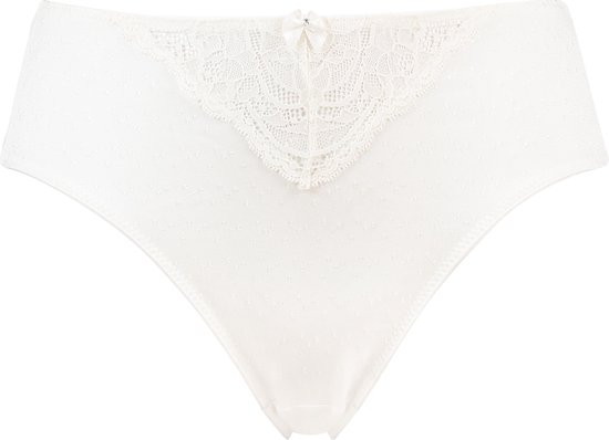 onderbroek, haaruitsnede, katoen, kanten, wit
