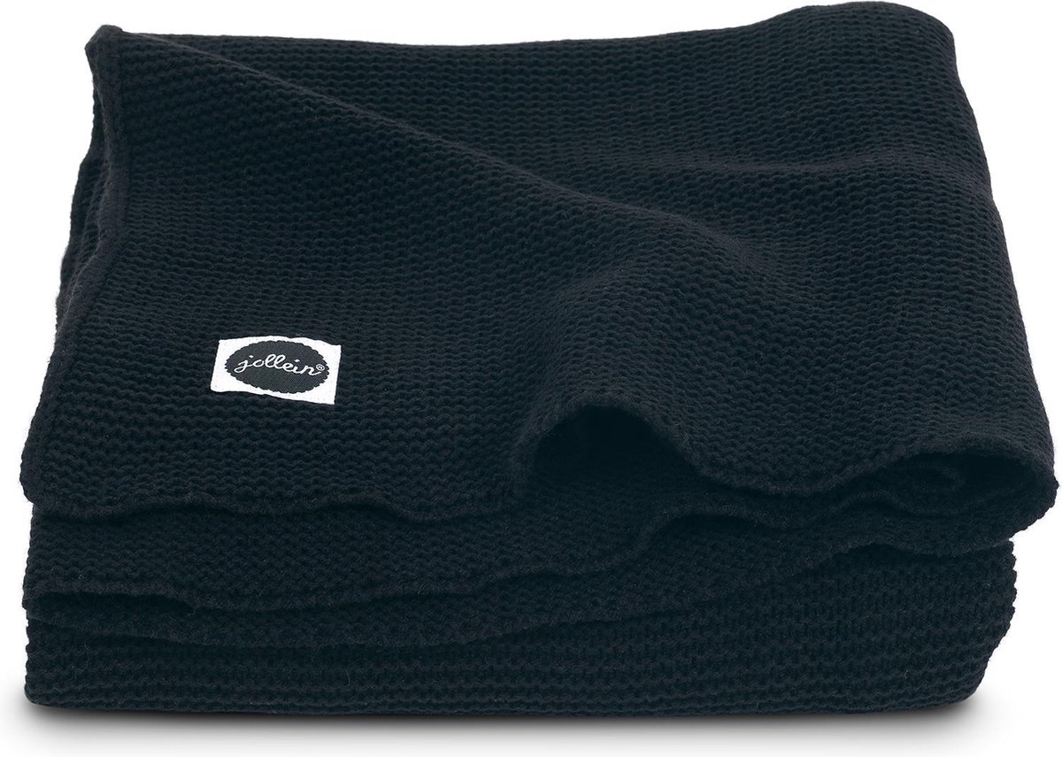 Jollein Ledikant Deken Basic Knit 100x150cm - Black