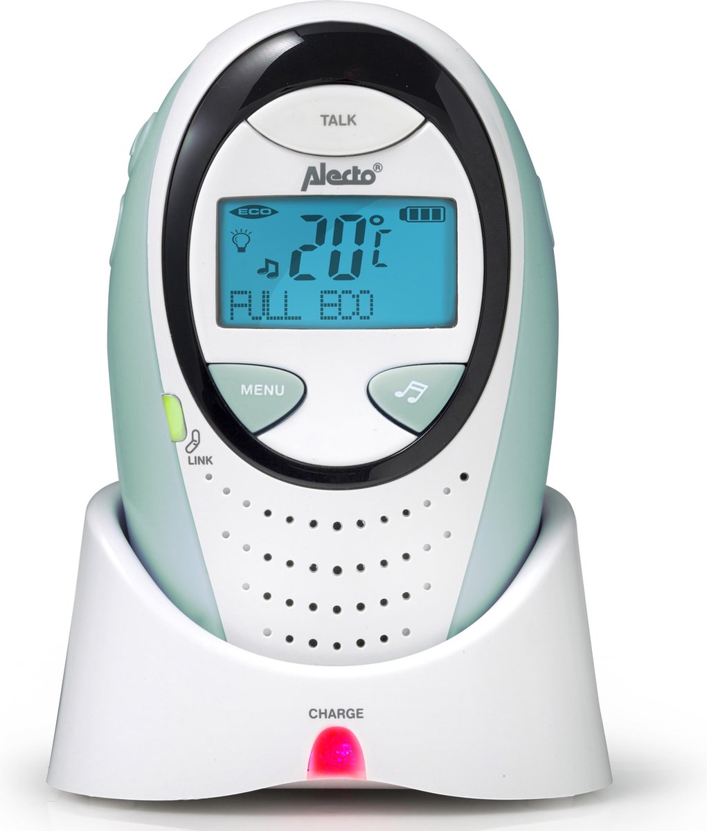 Alecto DBX-88MT - Full Eco DECT babyfoon met display - Wit/Mintgroen
