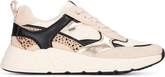 Posh by Poelman - maat 40 - CARO Dames Sneaker - Beige met combinatie