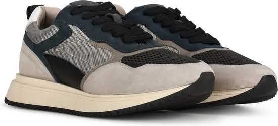 PS Poelman  - Maat 44 - NASH Heren Sneakers - Donker Grijs Multi
