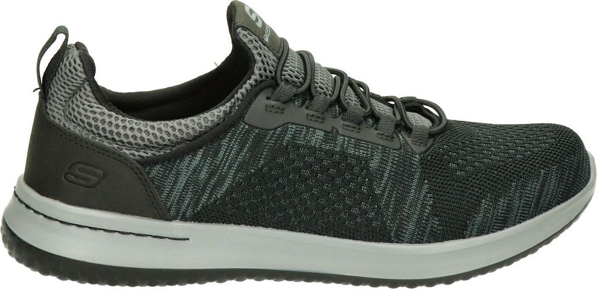 Skechers - maat 42  - Delson- Brewton Heren Sneakers - Black/Charcoal