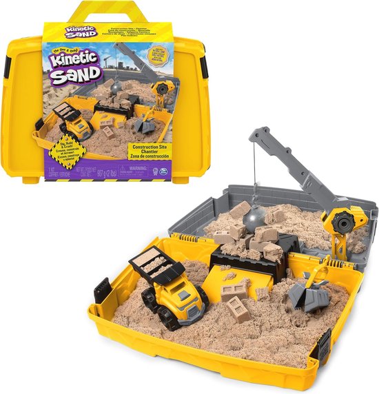 Bouwplaats-speelset met kiepwagen en kraan - Creatief spelen met Kinetic Sand