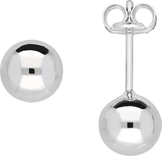 Silver Lining - oorknoppen - zilver - bol - Ø6 mm