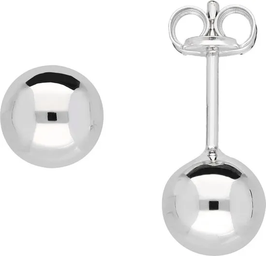 Silver Lining - oorknoppen - zilver - bol - Ø6 mm