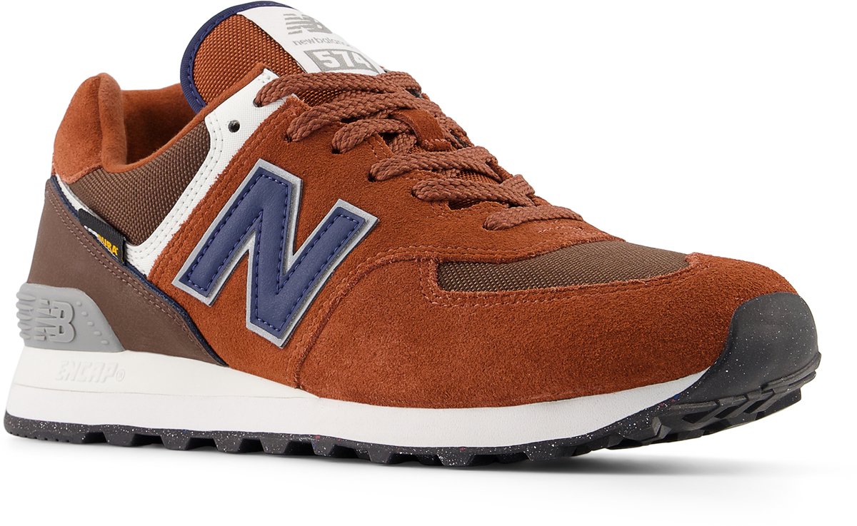 lopen, sneaker, suède, bruin, gelijnd