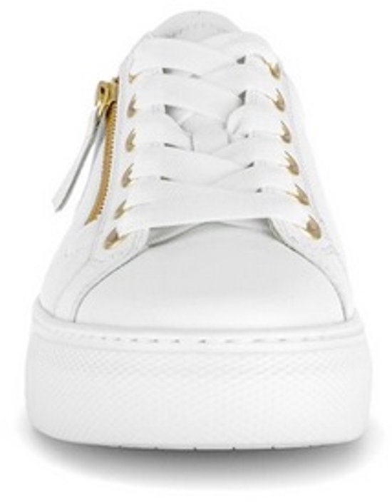 sneaker, wit, veters, platform, rits