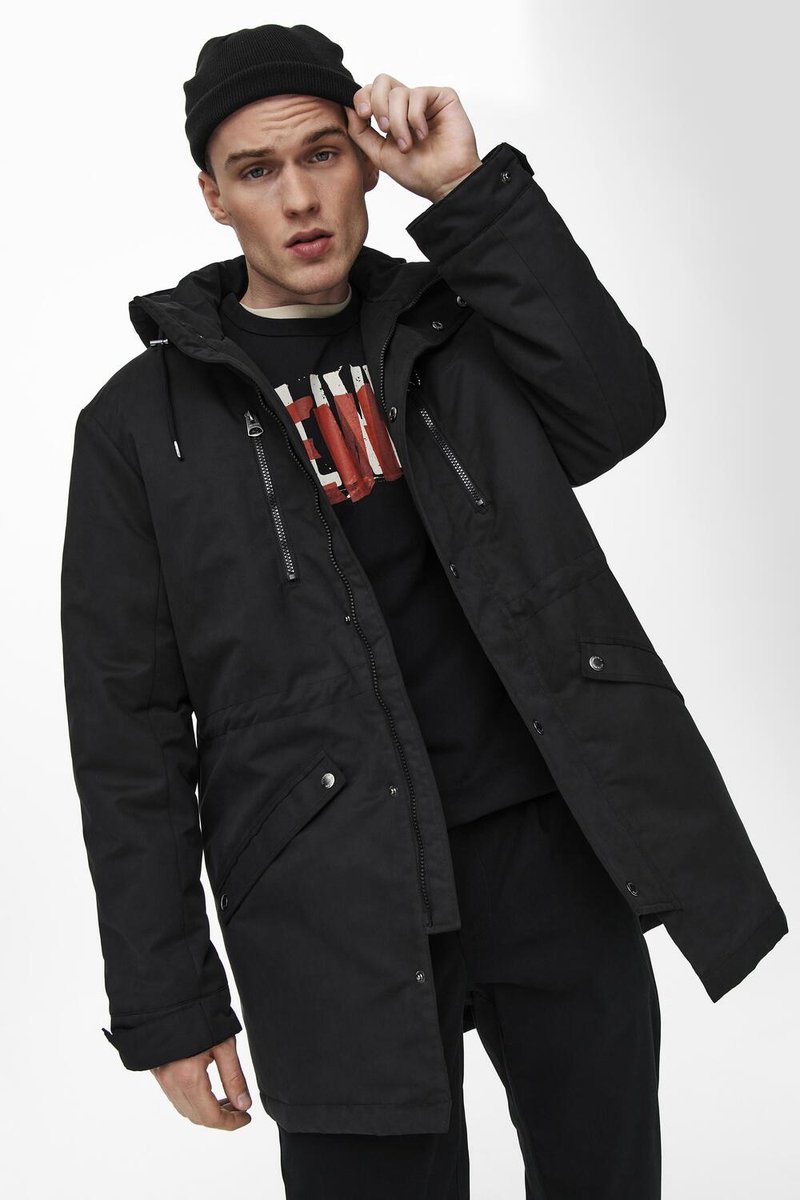 Only & Sons - maat L- Jas Onsklaus Winter Parka Otw Noos 22019700 Black Mannen