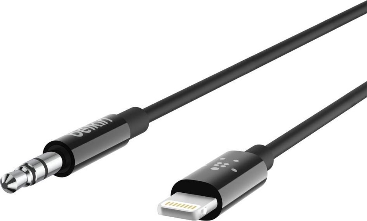 Belkin Apple iPhone Lightning naar 3.5mm kabel - 0.9m - Zwart