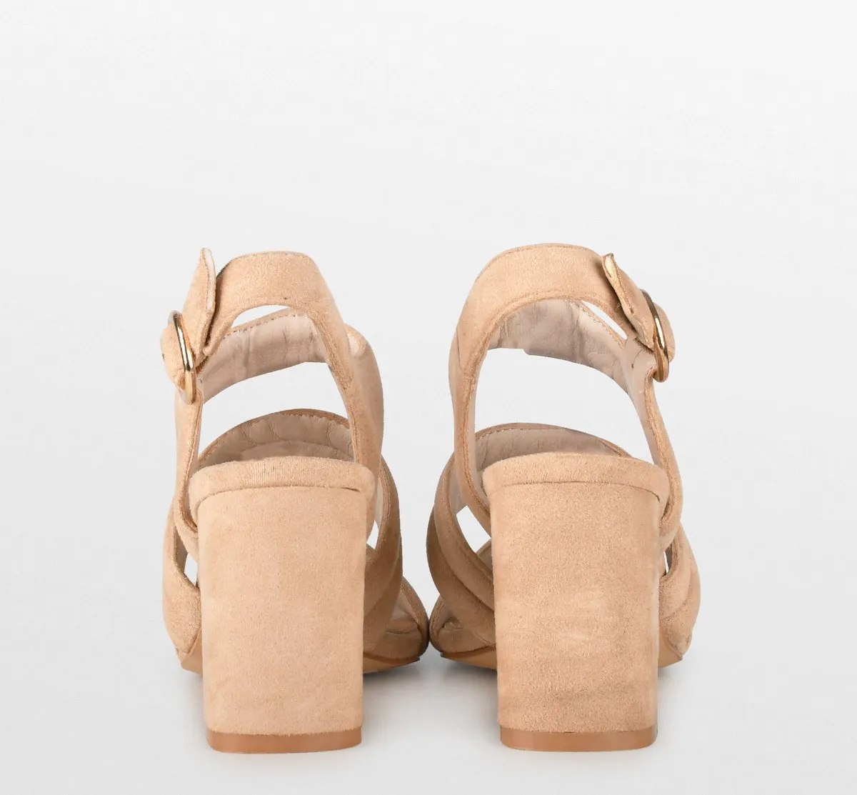 POSH by Poelman BO Dames Sandalen met hak - Beige - Maat 38