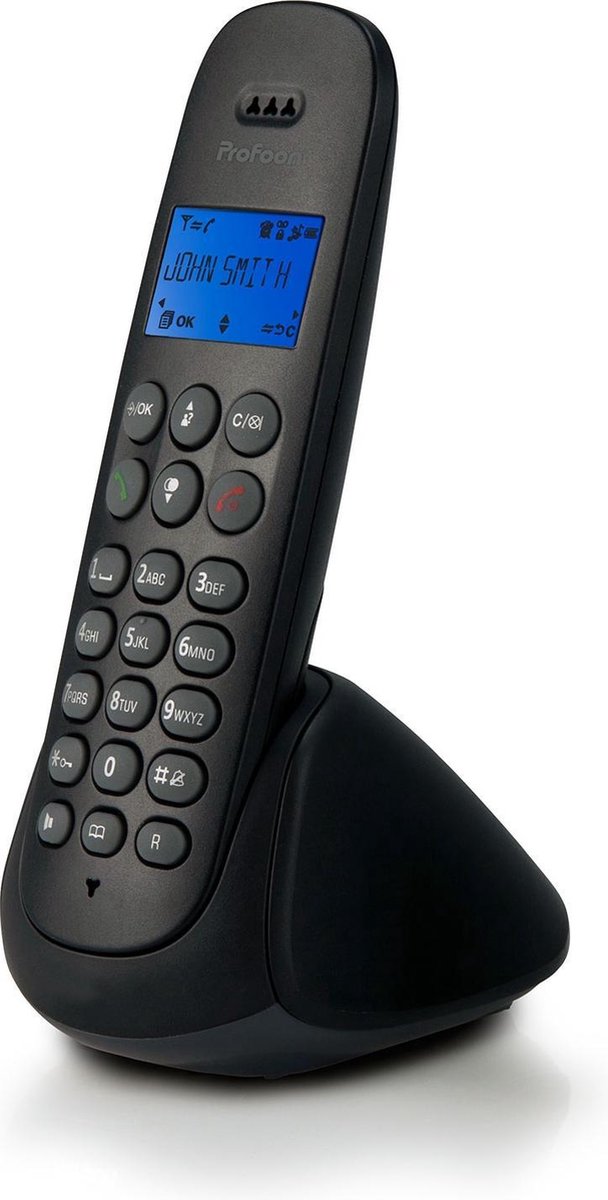 Profoon PDX-300 DECT telefoon - Telefoonboek met ruimte voor 50 nummers - Zwart