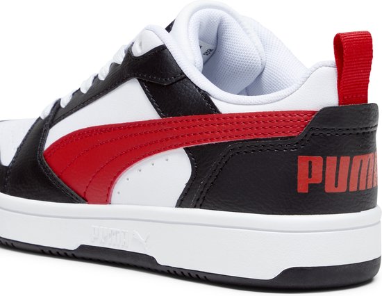 PUMA Maat 38 Puma Rebound V6 Lo Jr Unisex Sneakers - PUMA White-For All Time Red-PUMA Black