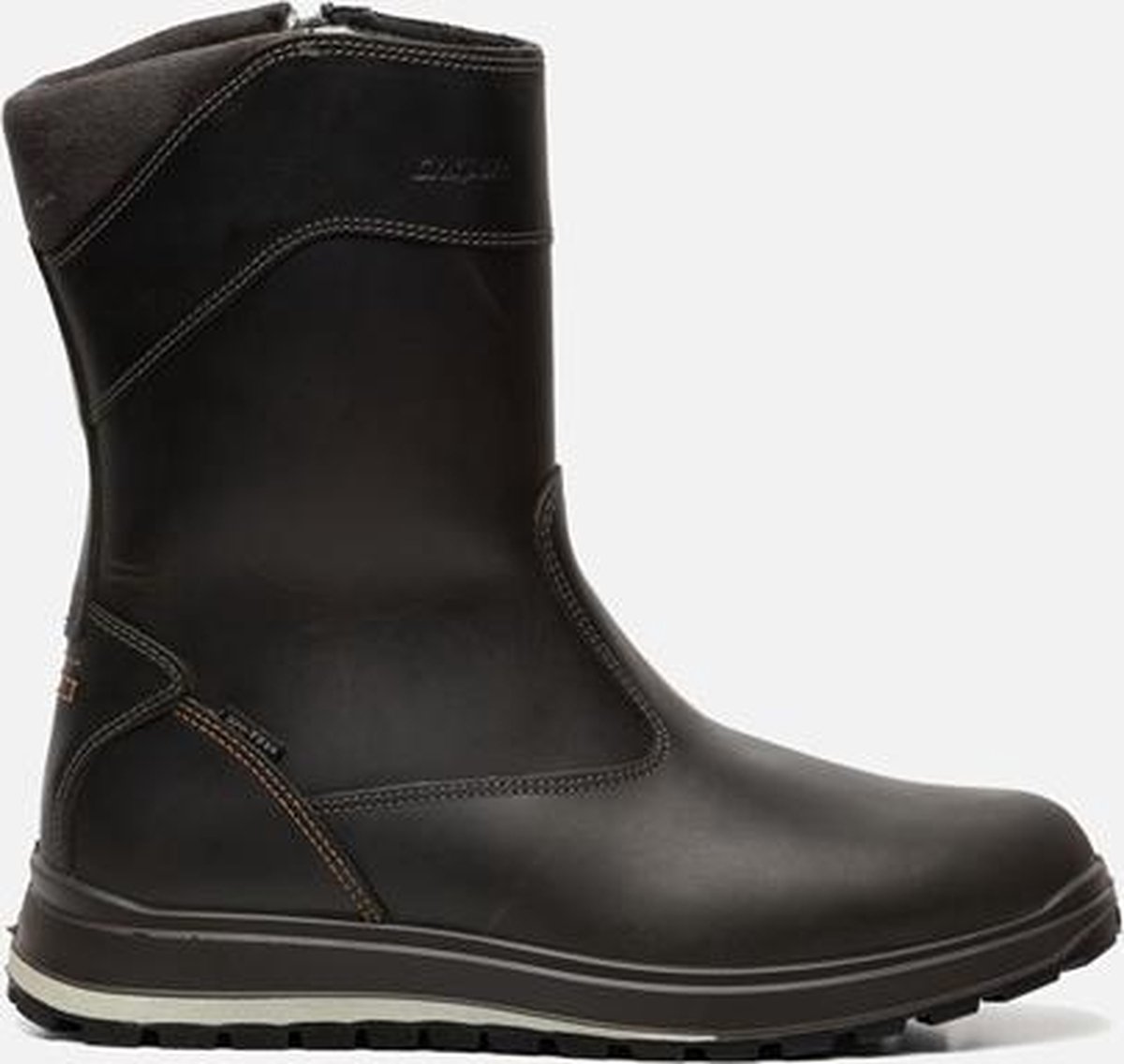 boots, mid-calf, zwart, stiksels, zolen