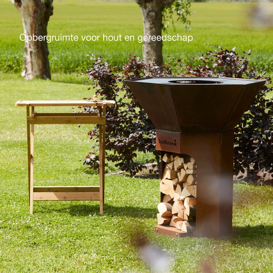 Barbecook Nestor Original - Houtbarbecue - Corten staal - 92x92x101cm