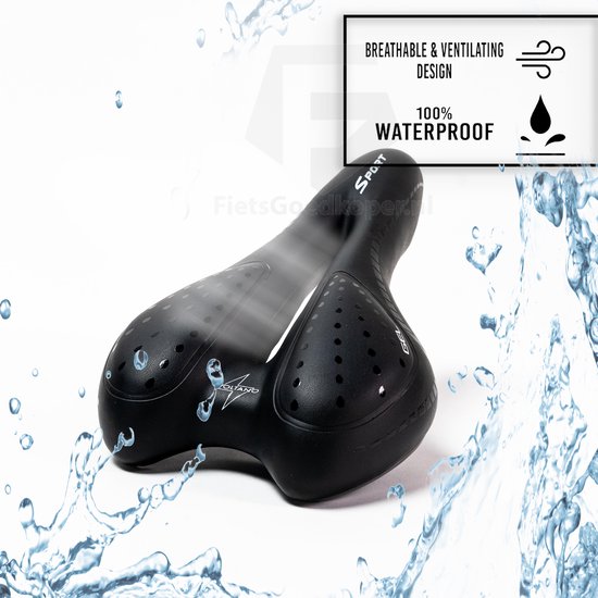 Sport Trekking Fietszadel – Unisex – Voorgevormde Gelpads – Met Uitsparing – Incl. Gratis Zadelstrop