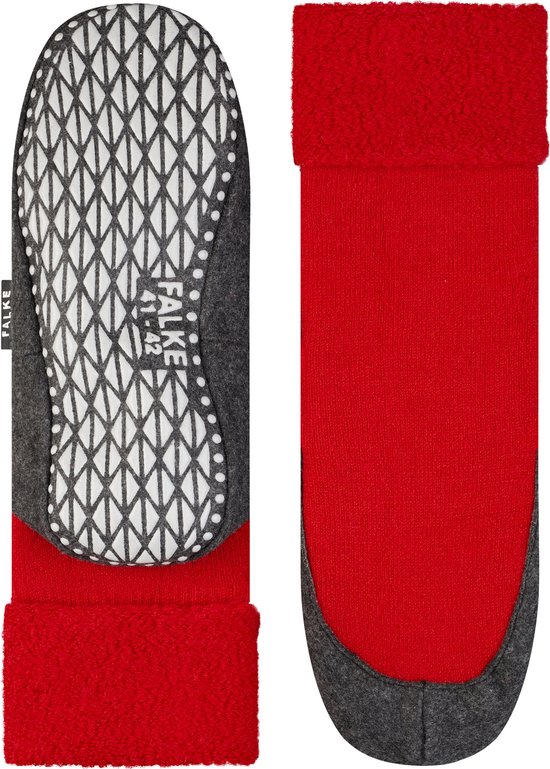 FALKE Cosyshoe - maat 45/46 - antislip noppen merinowol huissokken pantoffels heren rood