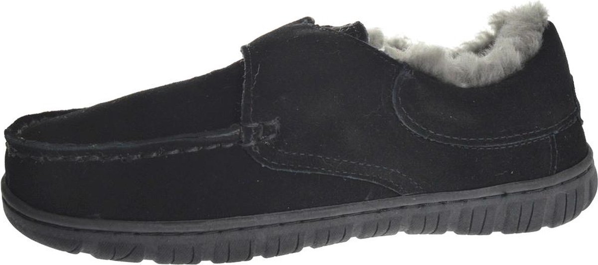 Warmbat - Maat 42 - Melton heren pantoffel - Zwart
