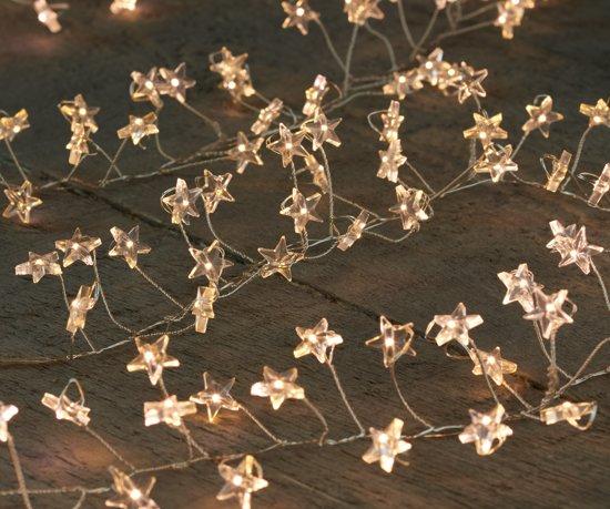 CBD B.O. Zilverdraad cluster ster 6/18 H timer 100 LED - 1,2 m warm wit / 3 x AA