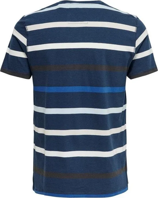 Only & Sons Eduard Life Heren T-shirt - L - Blauw