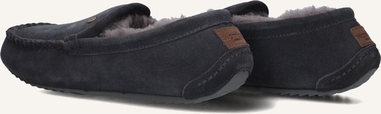 pantoffels, slippers, suede, donkerblauw, mokkenzacht