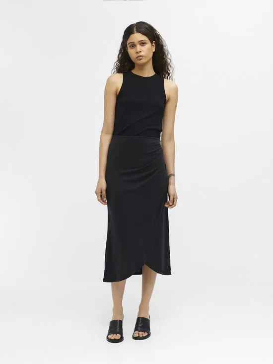 Object - Maat XL - Rok Objannie Hw Drape Skirt Noos 23040619 Black Dames