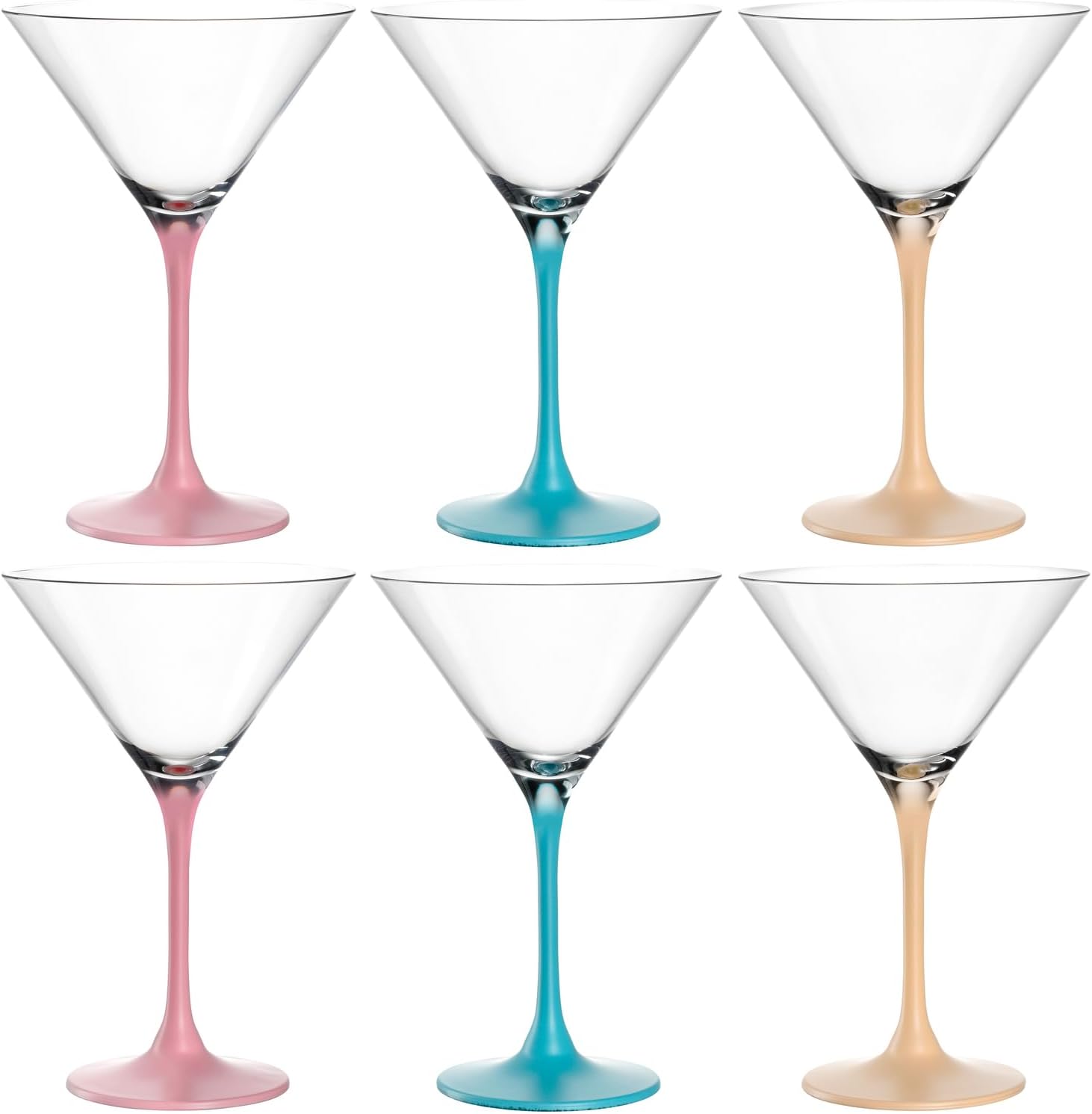 LEONARDO Cocktailglas BRERA, 230 ml, gekleurd assorti, cocktailkom, 6-delig set