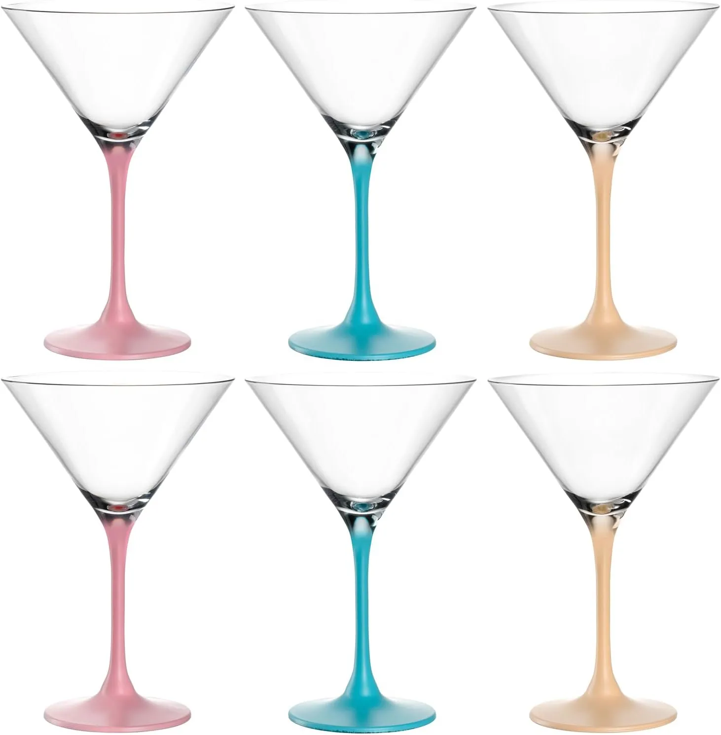 LEONARDO Cocktailglas BRERA, 230 ml, gekleurd assorti, cocktailkom, 6-delig set