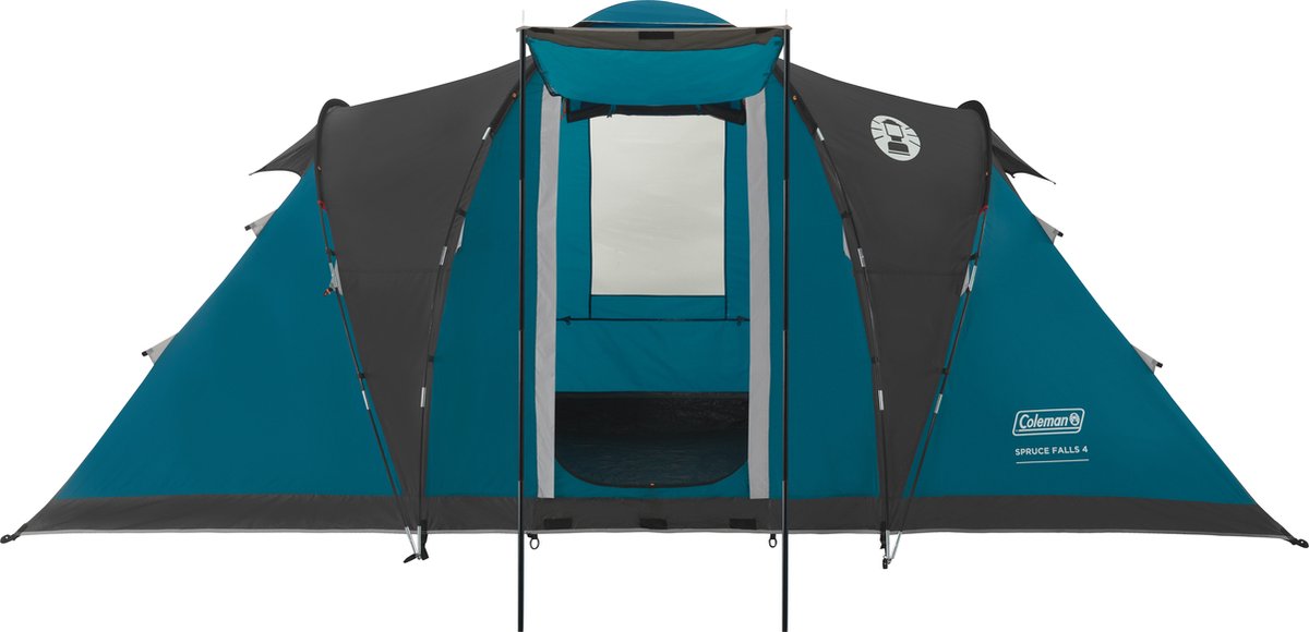 Coleman Spruce Falls 4 familietent – 4 persoons tent – 2 meter stahoogte – waterdicht en lichtgewicht – blauw/zwart