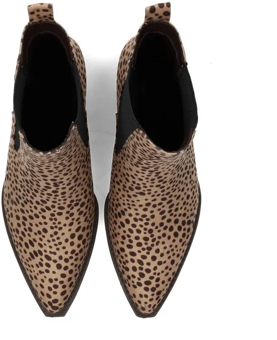hakken, leren, dierenprint, laars, Chelsea