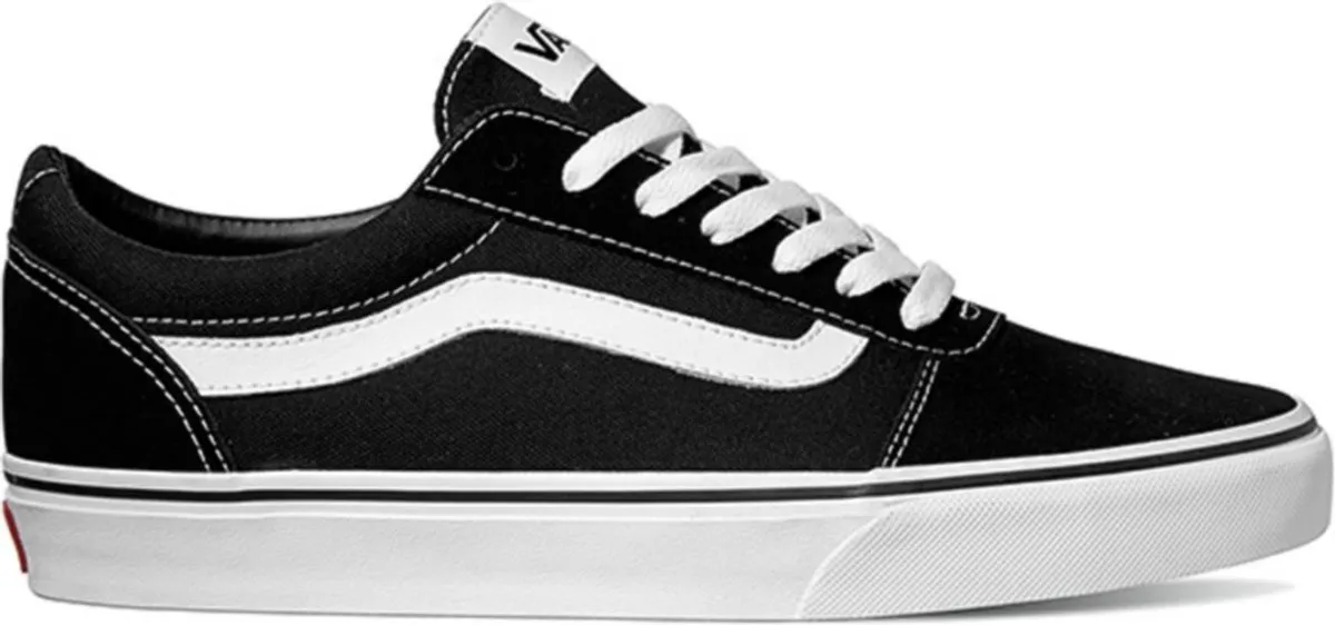 Vans - Maat 42 - Ward Suede Canvas Heren Sneakers - Black/White
