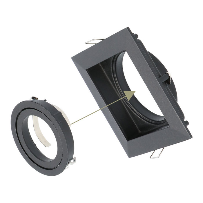 Hoftronic inbouwspot - Smart WiFi LED Durham zwart 5 Watt RGBWW kantelbaar IP20
