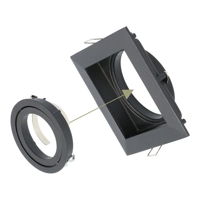 Hoftronic inbouwspot - Smart WiFi LED Durham zwart 5 Watt RGBWW kantelbaar IP20