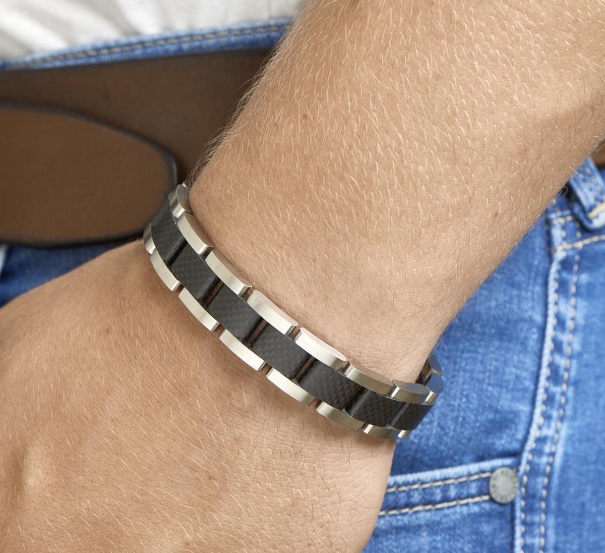 The Jewelry Collection - Heren Armband 14 mm 21 cm - Staal