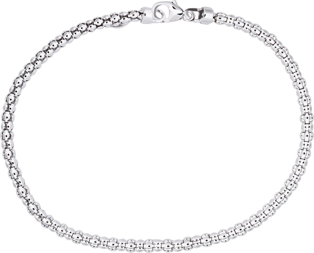 Silver Lining armband - zilver - popcorn - 3.5 mm - 19 cm