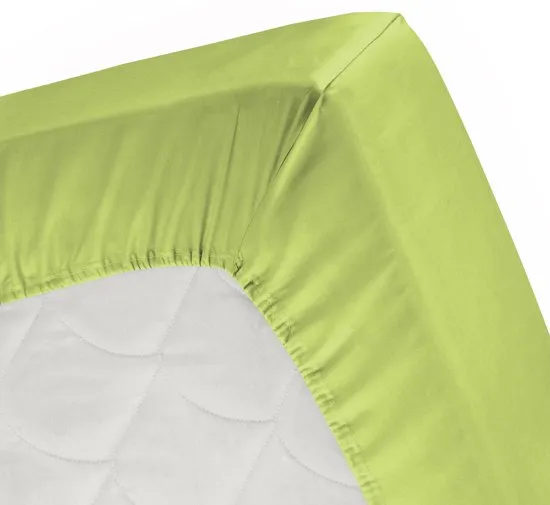 Damai - Hoeslaken hoge hoek (tot 35 cm) - Katoen - 90 x 220 cm - Lime
