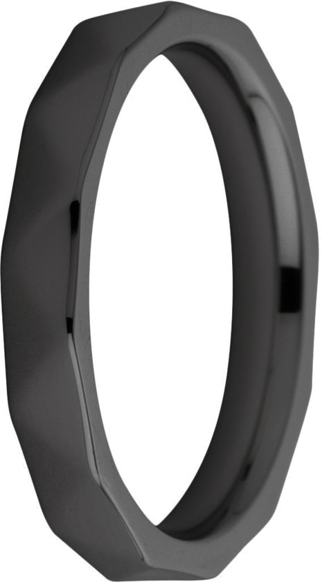 Melano friends sarah facet ring - zwartkleurig - dames - maat 16.00