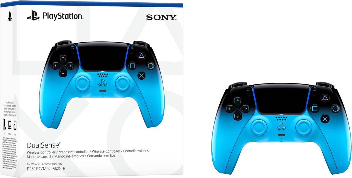 gamepad, controller, dualsense, bluish gradient, wireless
