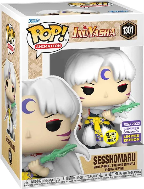 Funko Pop #1301 InuYasha - Sesshomaru Glow in the Dark SDCC 2023 Summer Convention Exclusive